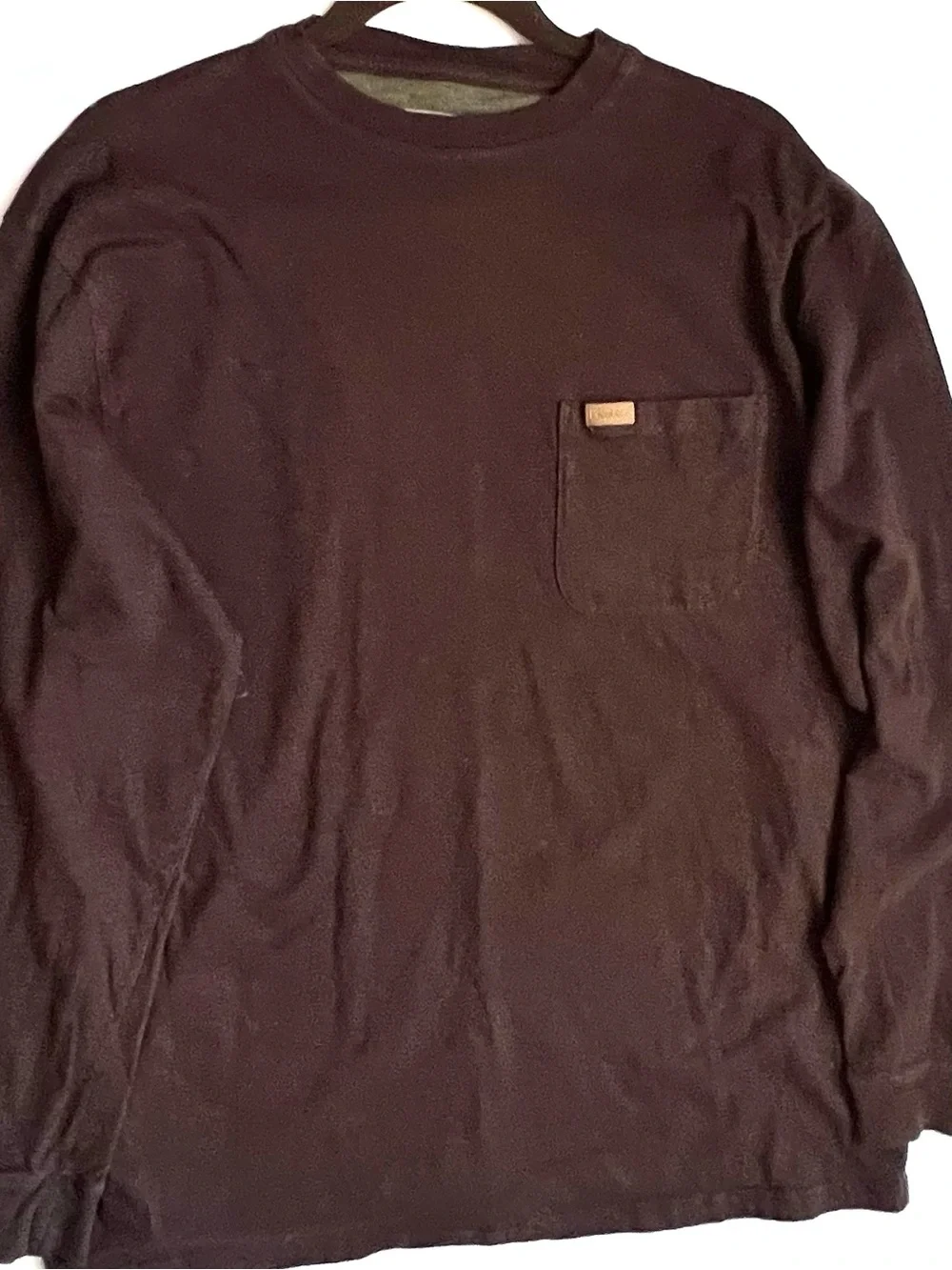 Pendleton Sz M Brown Men's Long-Sleeve Pocket Shirt - Dark Brown 100% Cotton